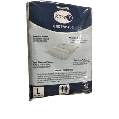 Kare In Premium Underpads Unisex (L) (60-90 cm) 10's - Adult Diapers & Pads