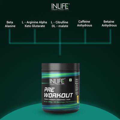 Inlife Pre Workout Powder - Pineapple Flavour 200 g - Workout Essentials