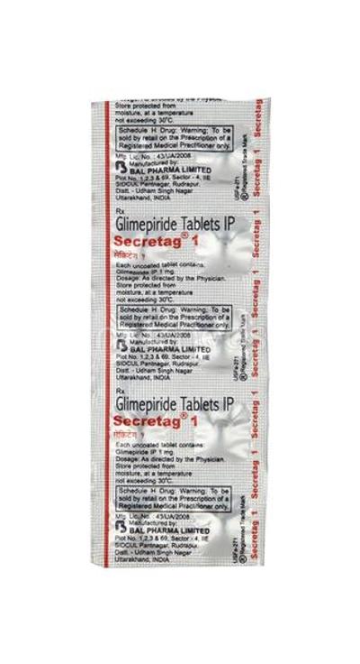 Secretag 1mg Tablet 10'S - Diabetes-Ant