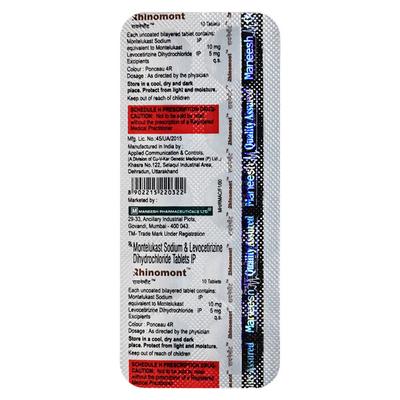 Rhinomont 5/10mg Tablet 10'S - Asthma/COPD-Ast
