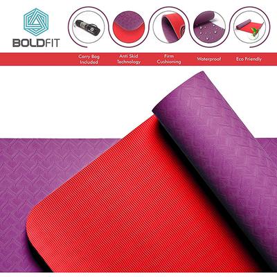 Boldfit Yoga Mat - Purple & Red 1's - Workout Essentials