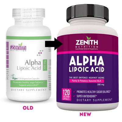 Zenith Nutrition Alpha Lipoic Acid 300 mg Capsules 120's - Amino Acids
