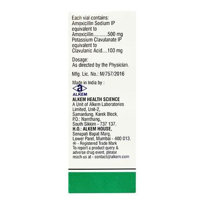 Clavam 500/100mg Injection 1'S - Bacterial Infections-Pen