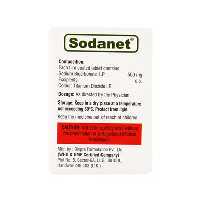 Sodanet 500mg Tablet 10'S - Ulcer/Reflux/Flatulence-Aaa