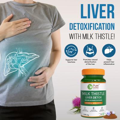 Pure Nutrition Milk Thistle Liver Detox 1100 mg Veg Tablet 60's - Vital Health