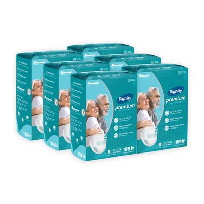 Dignity Premium Adult Diapers - M (Pack of 6 X1 0's) - Adult Diapers & Pads