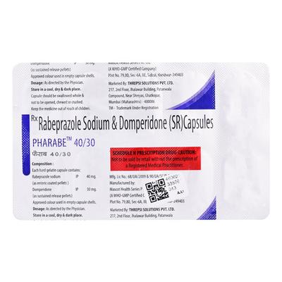 PHARABE 40/30 Capsule 10's - Ulcer/Reflux/Flatulence-Aaa