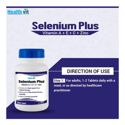 HealthVit Selenium Plus (Vitamins A C E Zinc) Tablet 60's - Multi-Vitamins