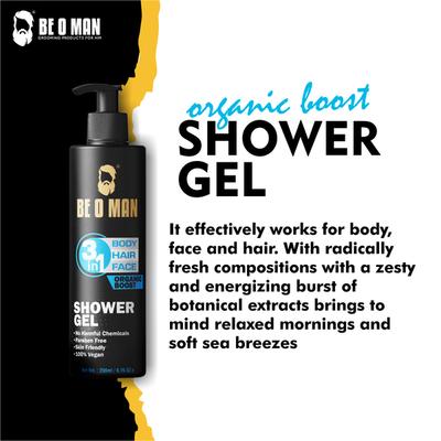Be O Man 3 in 1 Shower Gel - Organic Boost 200 ml - Shower Gels & Body Wash