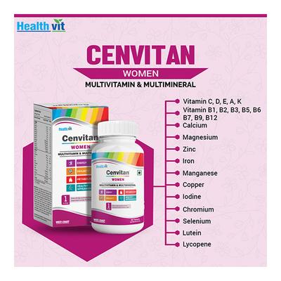 HealthVit Cenvitan Women (Multivitamin & Multimineral) Tablet 60's - Women Health
