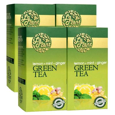 LaPlant Green Tea Bags - Lemon, Mint & Ginger (Pack of 4 x 25's) - Teas