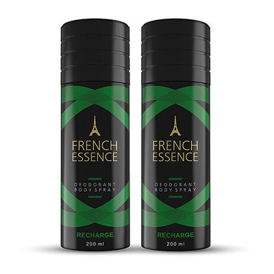 French Essence Deodorant Body Spray - Recharge - Pack of 2 x 200 ml - Perfumes (Edt/Edp)