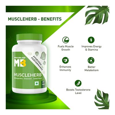 MuscleBlaze Muscleherb Tablet 30's - Herbal Dietary Supplement