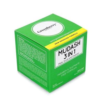 Greenberry Organics Mudash 3-in-1 Mask, Scrub & Cleanser 100 gm - Scrubs & Exfoliants