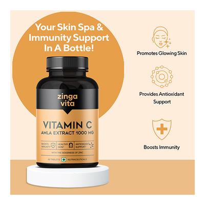 Zingavita Vitamin-C Amla Extract 1000 mg Tablet 60's - Vitamin C