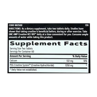 GNC Amplified Creatine-189 Tablets 120's - Workout Essentials