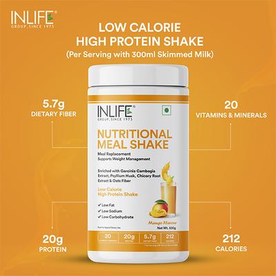 Inlife Nutritional Meal Shake Powder - Mango Flavour 500 gm - Weight Loss