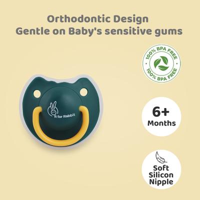 R for Rabbit Tusky Pacifier for kids of 6 months - Green 1's - Pacifiers & Teethers