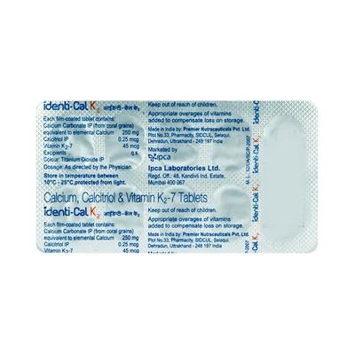 Identi Cal K2 Tablet 10'S - Bone Metabolism-Age