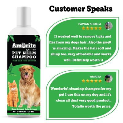 Amorite Pet Neem Shampoo 300ml and Fresh Coat Spray 200ml 1's - Pet Grooming