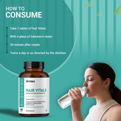 Nirvasa Hair Vitals DHT Blocker with Biotin Tablet (Pack of 3 x 60's) 1's - Hair & Skin