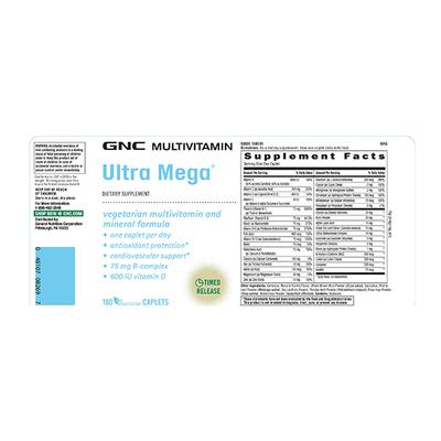 GNC Women's Ultra Mega Multivitamin Veg Capsule 180's - Multi-Vitamins