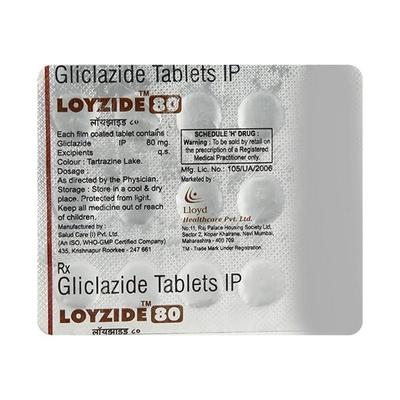 Loyzide 80mg Tablet 15'S - Diabetes-Ant