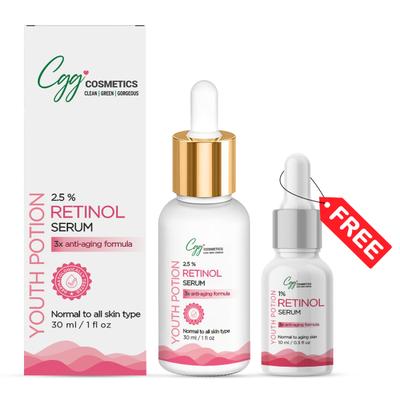 CGG Cosmetics Youth Potion Retinol Facial Serum 30 ml + Free Retinol Serum 10 ml - Face Serum