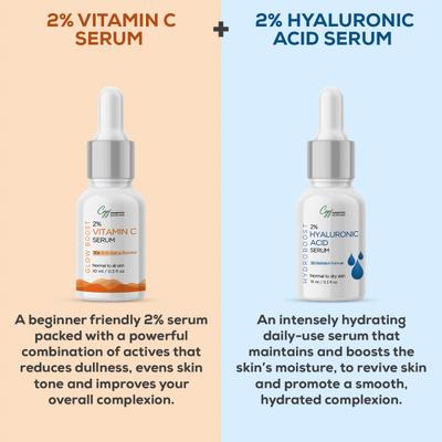 CGG Cosmetics Pigmented Dull Skin Combo (Vitamin C Serum 10 ml + Hyaluronic Acid Serum 10 ml) - Face Serum