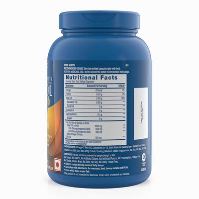 GNC Triple Strength Fish Oil Plus CoQ-10 Softgel Capsule 60's - Omega Fish Oil Fatty Acids