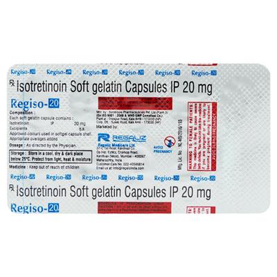REGISO 20mg Capsule 10's - Acne-Acn