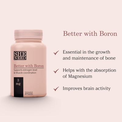 Sheneed Boron Supplement 3 mg Capsule - Pack of 2 x 60's - Vital Health