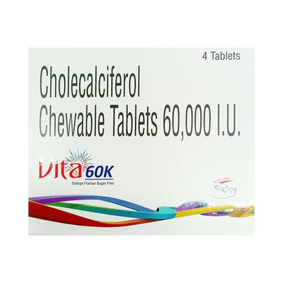 VITA 60 K SUGAR FREE ORANGE FLAVOUR Chewable Tablet 4's - Supplements-Vit