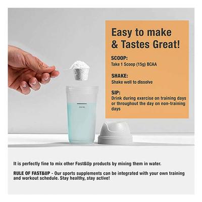 Fast&Up BCAA Supplement Powder - Orange Flavour 450 gm - Bcaa Supplements