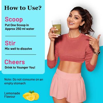 Chicnturix Mighty Collagen Powder - Japanese Marine Collagen Peptides Lemonade Flavour 237 gm - Hair & Skin