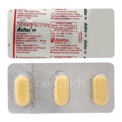 Azitus 500mg Tablet 3'S - Bacterial Infections-Mac