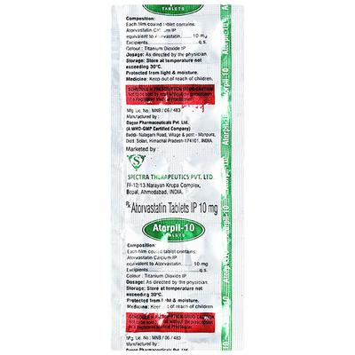 ATORPIL 10mg Tablet 10's - High Cholesterol-Dys