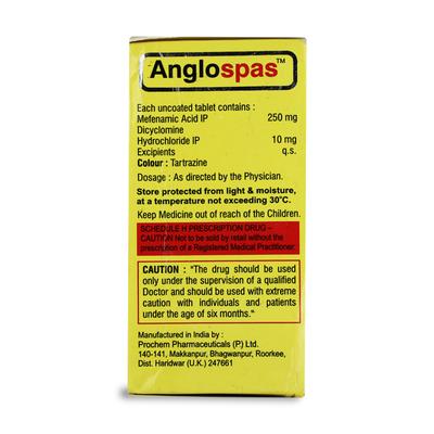 Anglospas 10/250mg Tablet 10'S - Muscle Cramps/Spasticity-Ant