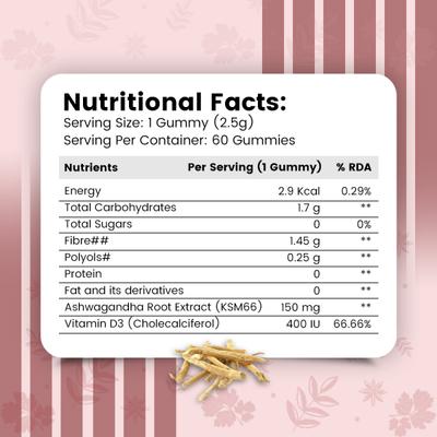 Nirvasa Ashwagandha KSM 66 Gummies (Pack of 6 x 60's) 1's - Sexual Care