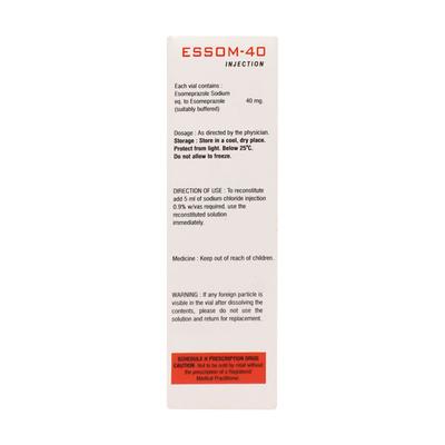 Essom 40Mg Injection 1's - Ulcer/Reflux/Flatulence-Aaa