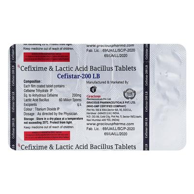 CEFISTAR 200 LB Tablet 10's - Bacterial Infections-Cep