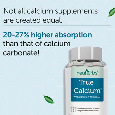 Neuherbs True Calcium With Natural Vitamin D3 Tablets 60's - Multi-Vitamins