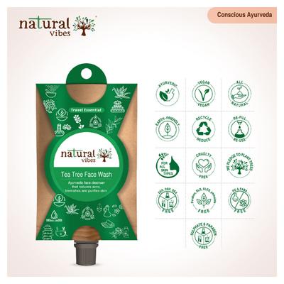 Natural Vibes Ayurvedic Tea Tree Face Wash 30 ml - Face Wash & Cleansers