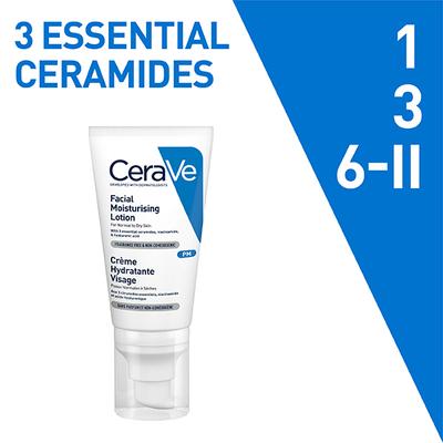 CeraVe PM Facial Moisturising Lotion - Normal to Dry Skin 52 ml - Face Wash & Cleansers