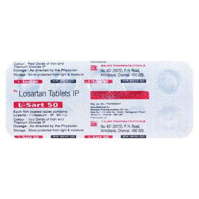 L Sart 50mg Tablet 10'S - Hypertension-Ang