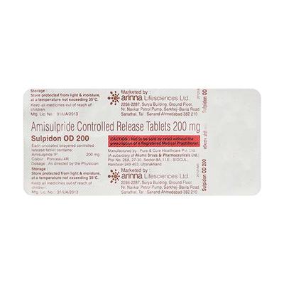 Sulpidon OD 200mg Tablet 10'S - Schizophrenia-Aps