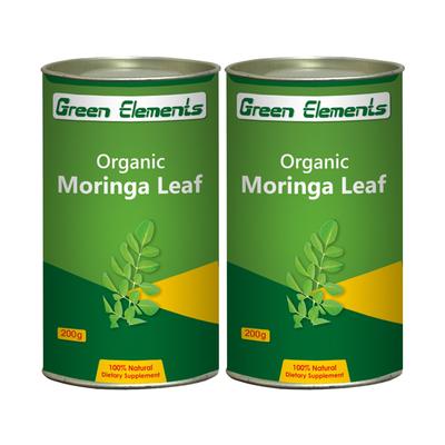 Green Elements Organic Moringa Leaf Powder (Pack of 2 x 200 gm) - Herbal Dietary Supplement