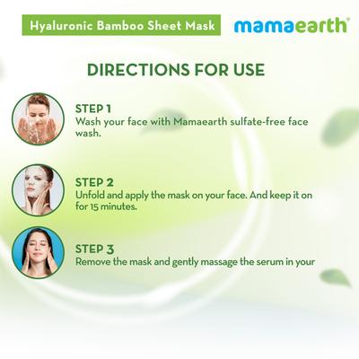 Mamaearth Bamboo Sheet Mask - Hyaluronic 1's - Masks & Peels