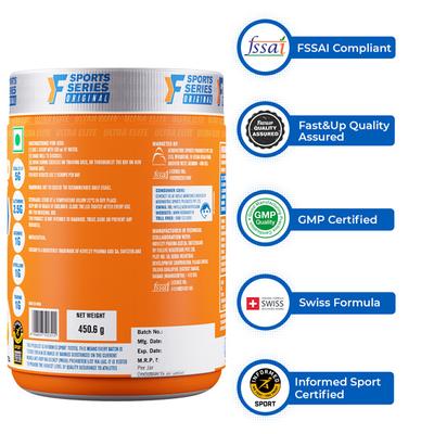 Fast&Up BCAA Intra Training Supplement (30 Servings) - Peach Ice Tea Flavour 450.6gm - Workout Essentials