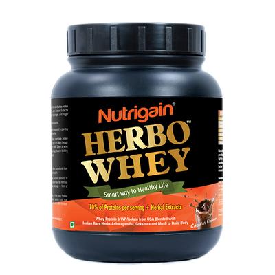 Nutrigain Herbo-Whey Protein Powder - Chocolate Flavour 500 gm - Whey Proteins